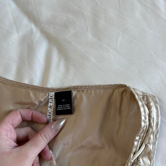 silk cream cami  y2k mac and jac 100% silk cream cami size 12 - Picture 6 of 7